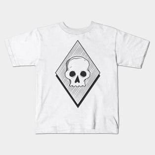 Skull logo chest print, black and white Kids T-Shirt